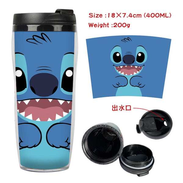 Stitch Stitch animation peripheral double-layer insulated plastic cup two-dimensional cartoon tea cup cold water kettle water cup