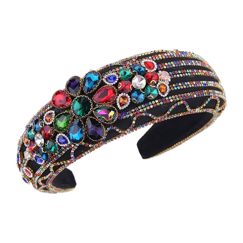 Baroque wide brimmed full diamond headband