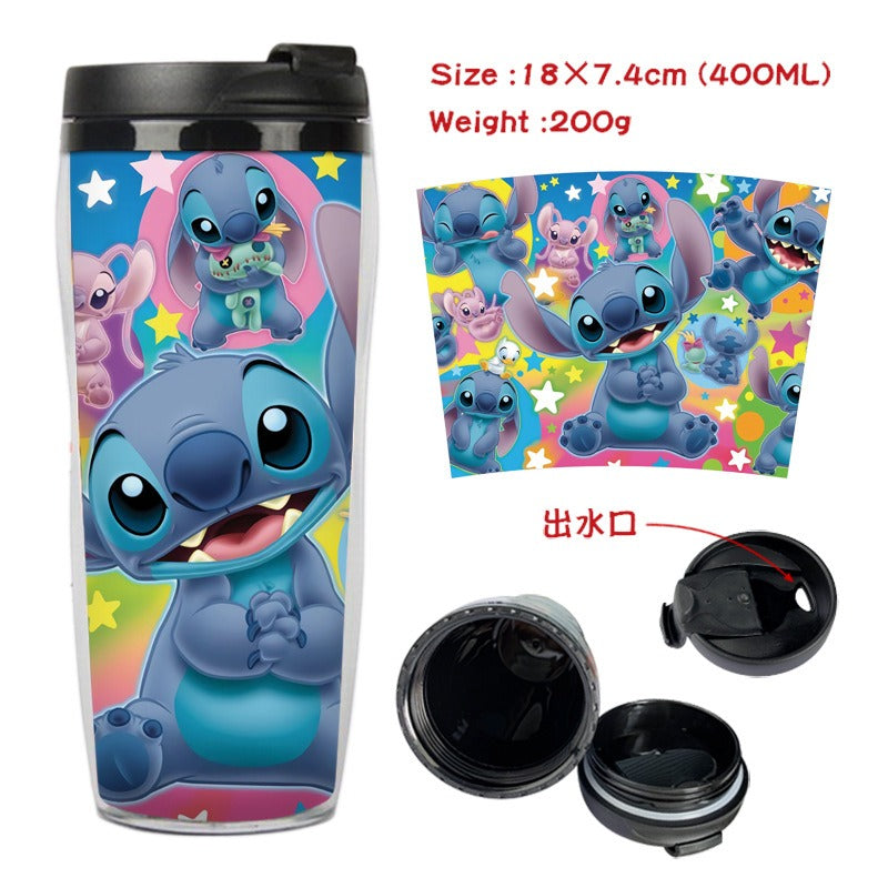 Stitch Stitch animation peripheral double-layer insulated plastic cup two-dimensional cartoon tea cup cold water kettle water cup