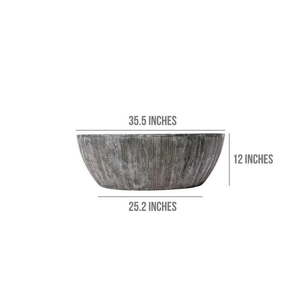Arthur 36 Inch Farmhouse Style Handcrafted Mango Wood Round Drum Shape Coffee Table - Gifts for You 'n Me