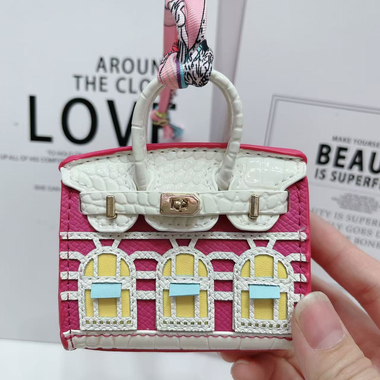 Small house bag mini window pendant headphone bag lipstick car key backpack backpack decoration