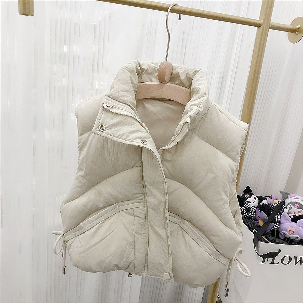 Children's standing collar cotton jacket vest winter loose vest for boys and girls camisole medium and small children's sweater