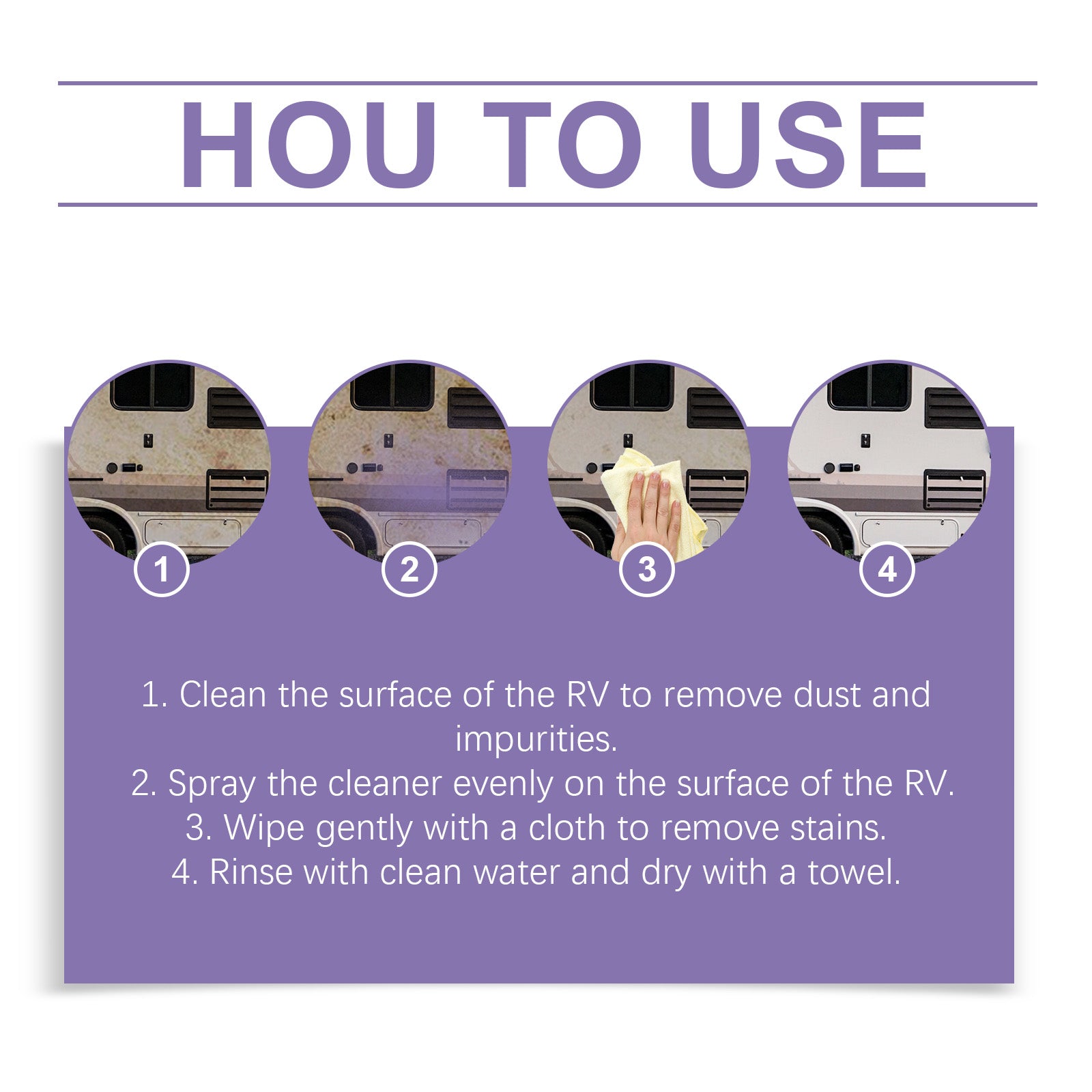 Motorhome Cleaning Solution, One Step Cleaning Easy Decontamination Bright As New Anti-Uv Coating Agent