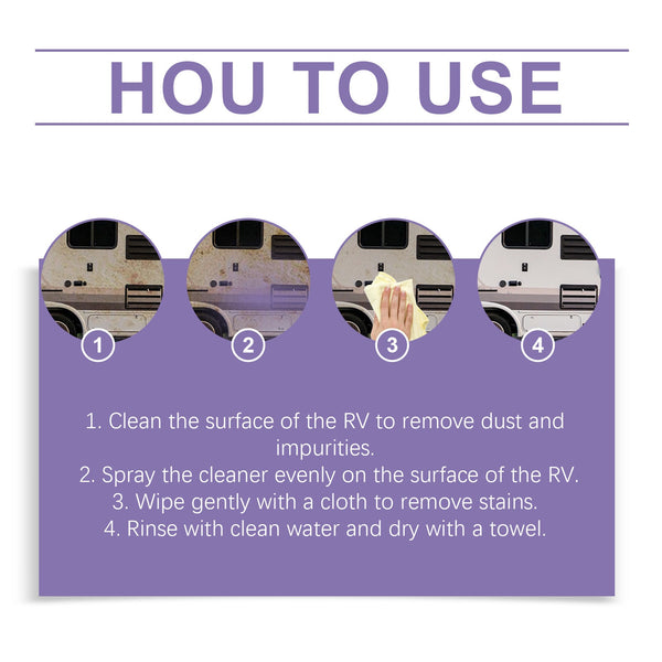 Motorhome Cleaning Solution, One Step Cleaning Easy Decontamination Bright As New Anti-Uv Coating Agent