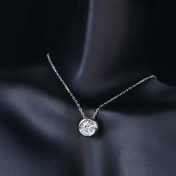 1 Carat Moissanite 925 Sterling Silver Necklace - Gifts for You 'n Me