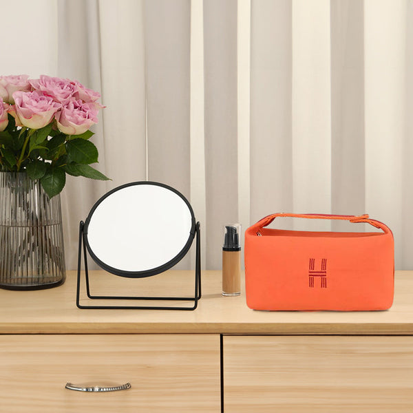 Portable premium canvas makeup bag, large capacity, washable, stylish storage for women