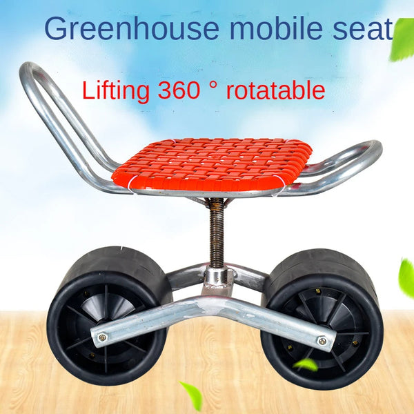 Convenient easy rotated agricultural work seat Garden Shed farm Movable tool stool with wheels
