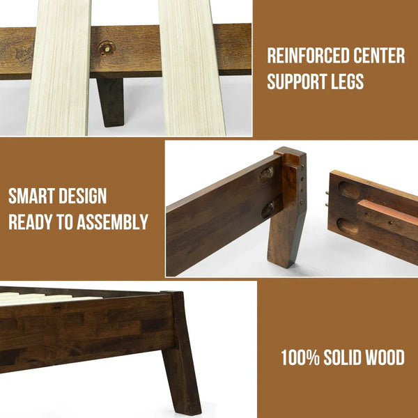 Acacia Serenity Deluxe Wood Platform Bed Frame