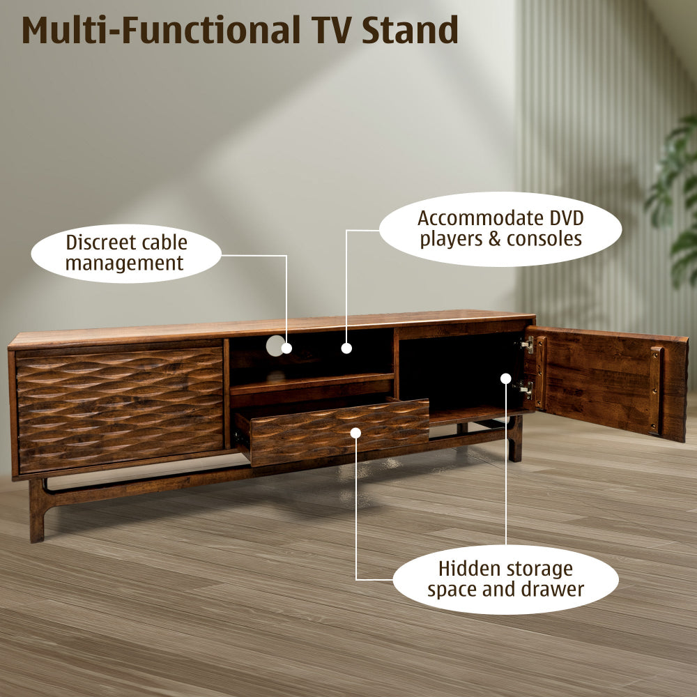 Acacia Elara TV Stand with Storage and Cable Management for TVs up to 80