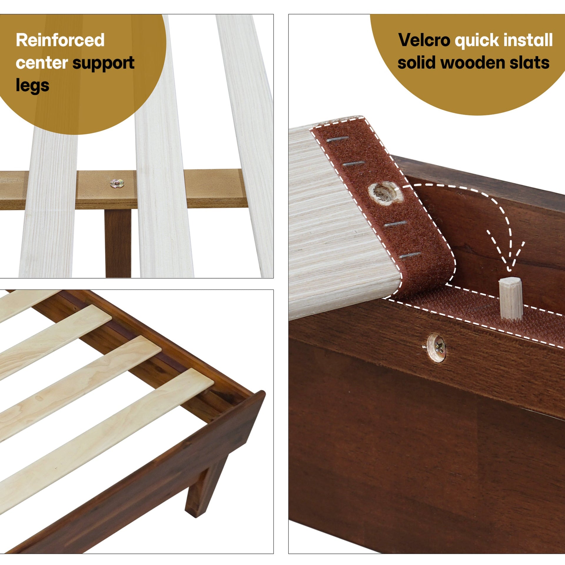 Acacia Aurora Deluxe Wood Platform Bed Frame