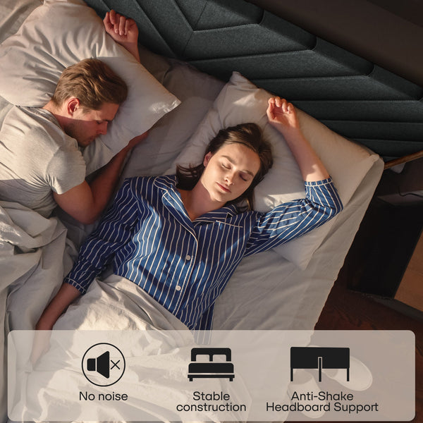 Acacia Astoria Upholstered Solid Wood Bed Frame