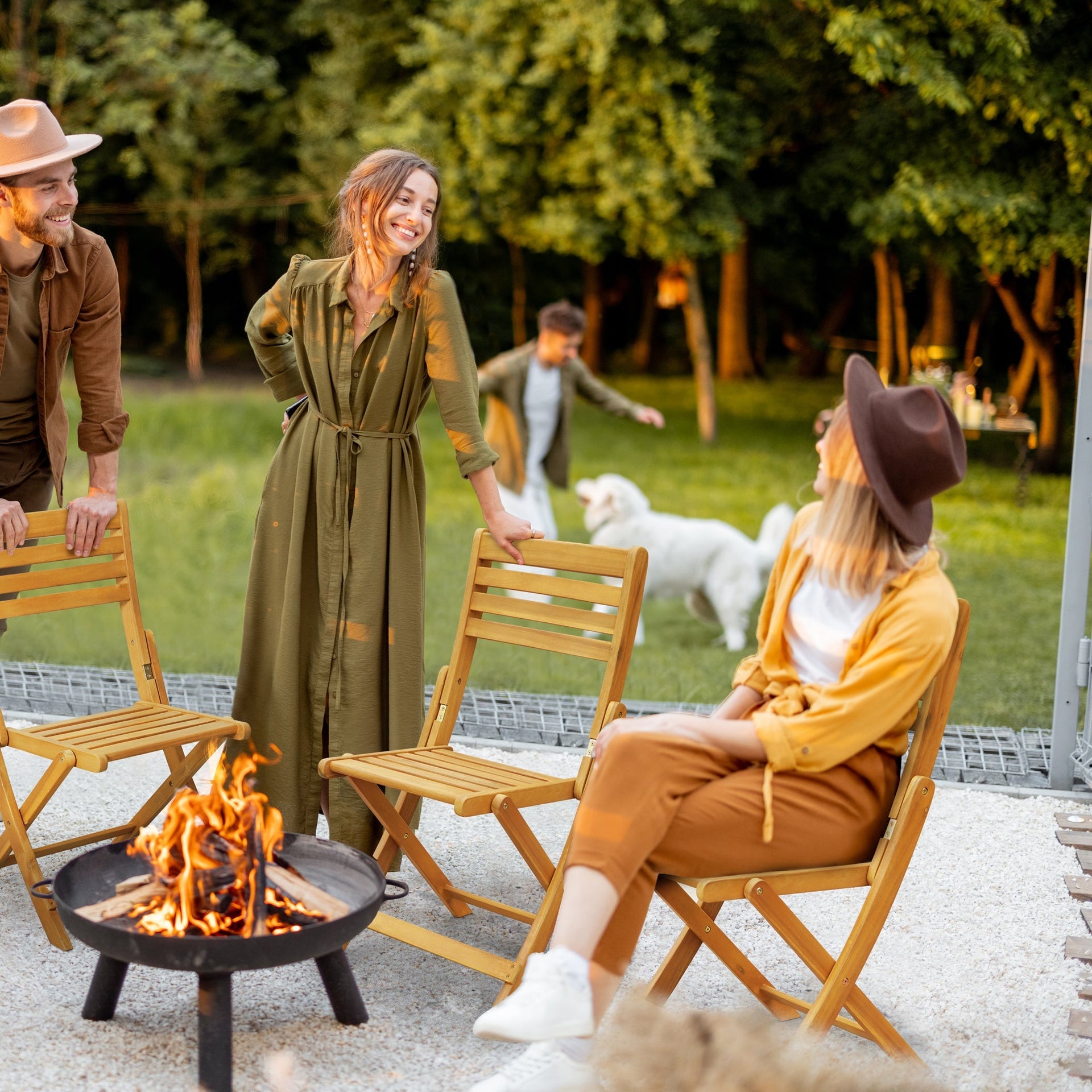 Tranquillo Anya Acacia Wood Folding Chairs Set of 2