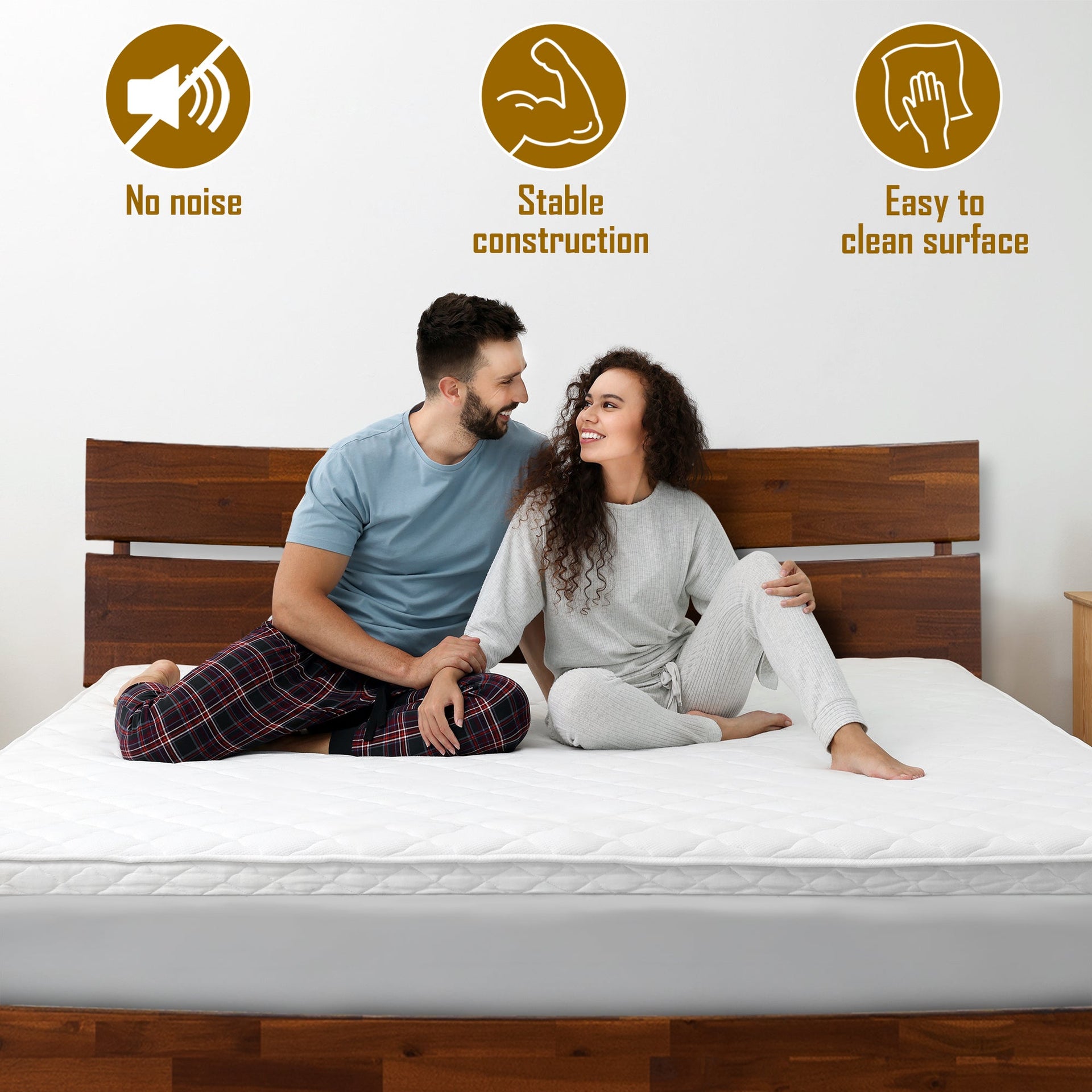 Acacia Aurora Deluxe Wood Platform Bed Frame