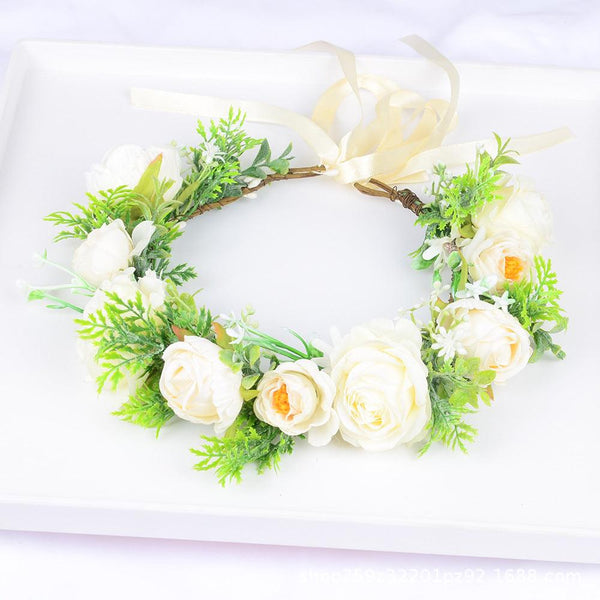 Hawaiian Wreath Bridal Fairy Simulation Starry Sky Flower Headwear Children's Photography Hair Accessories Hair Hoops
