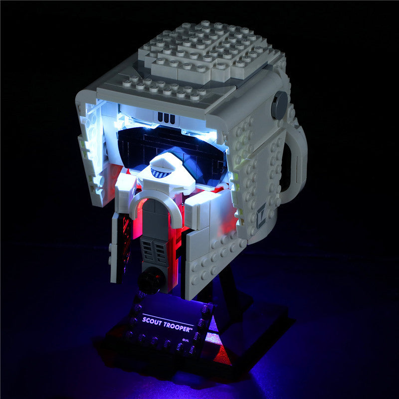 YEABRICKS is compatible with LEGO Star Wars 75305 Scout Helmet LED Lighting Building Blocks Assembly Lights