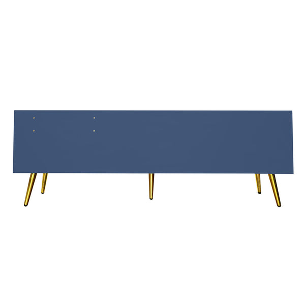 Modern Shoe Storage Bench with Hidden Storage and Upholstered Cushions for Bedside, Living Room and Entryway (Navy)
