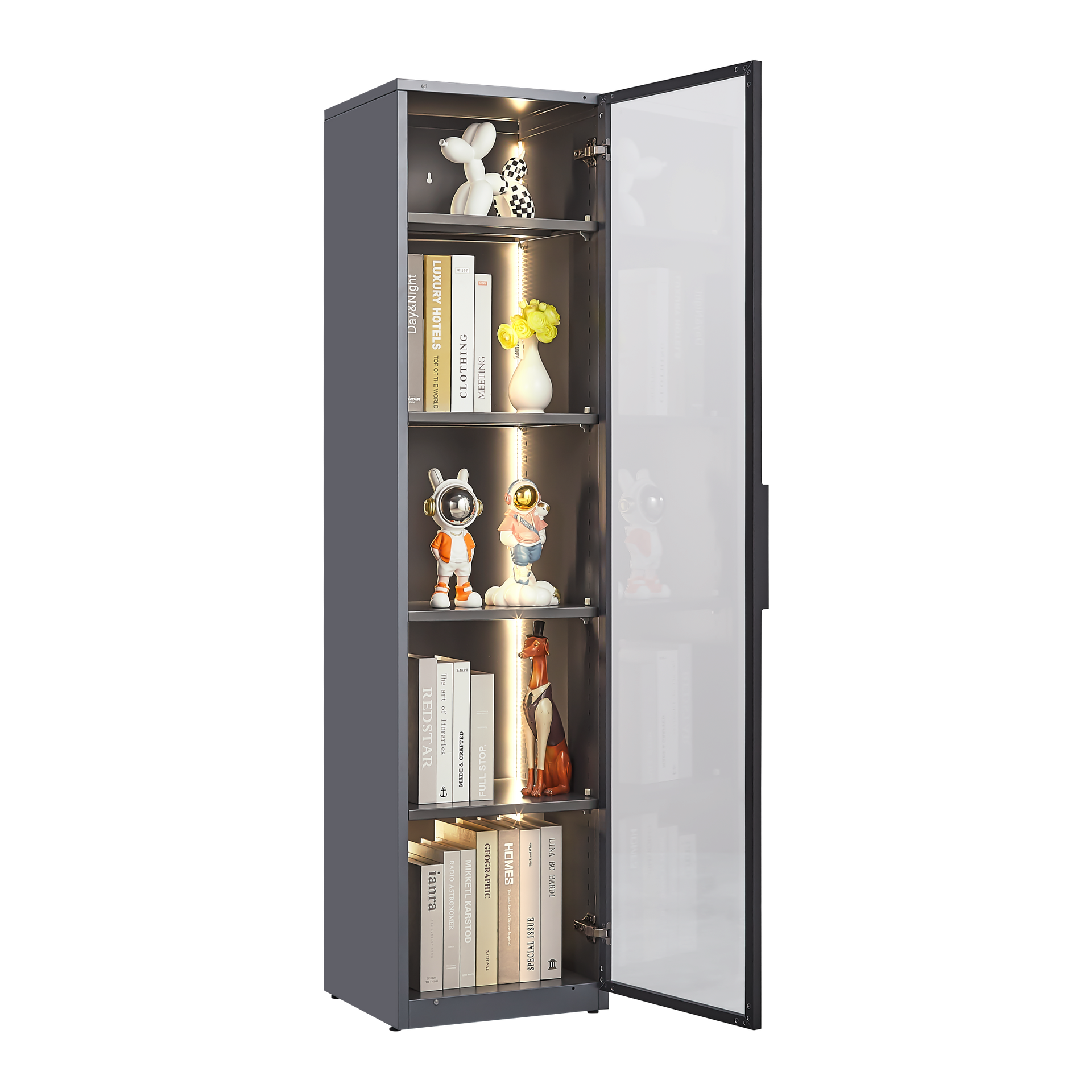 Single door display cabinet