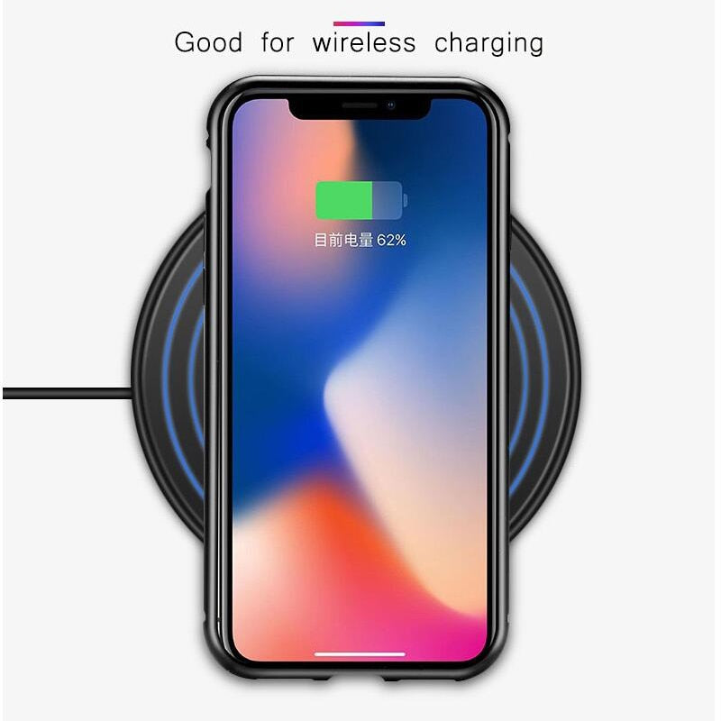 Double sided  Magnetic Case for iPhone X Clear Tempered Glass Magnet Adsorption Case