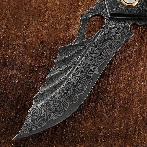 Condor VG10 Japanese Damascus Pocket Knife with Stained Maple Burl handle