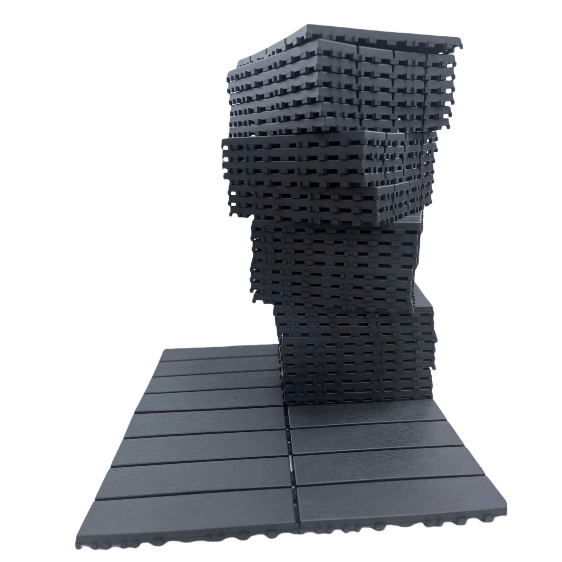 Plastic interlocking deck tiles, 36 terrace deck tiles, 12 