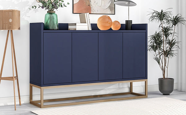 TREXM Modern Sideboard Elegant Buffet Cabinet with Large Storage Space for Dining Room, Entryway (Navy) V.I.P Digital Presence