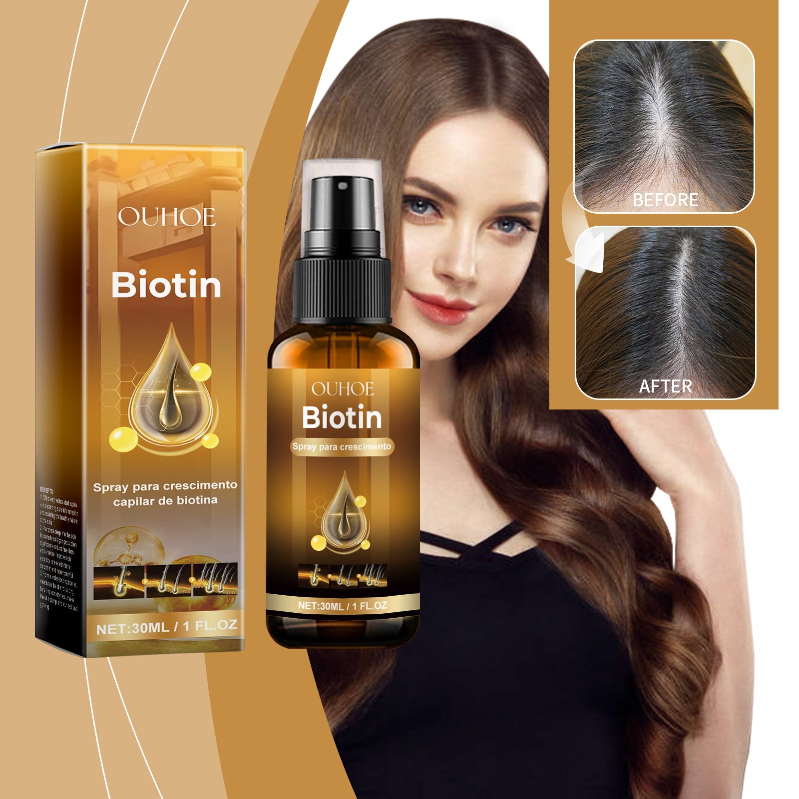 Scalp Nourishing Spray Strengthens Hair And Moisturizes Hair And Scalp Care Plant Extract
