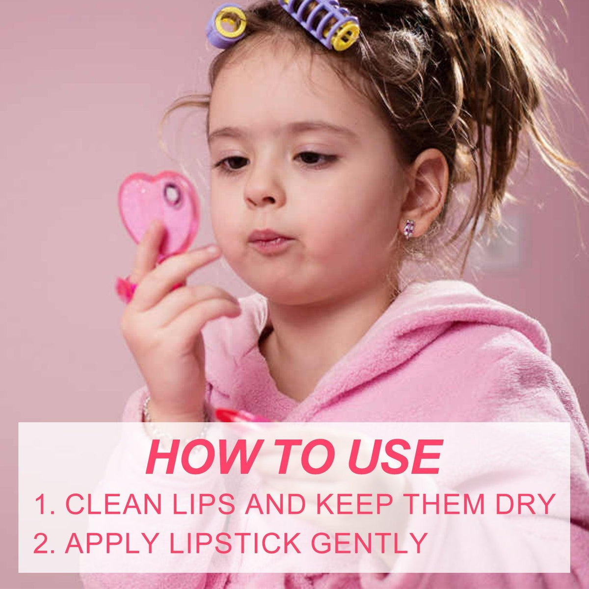 Bunny Lipstick, Easy Clean Lip Gloss Lip Oil Children's Play House Toy Lipstick