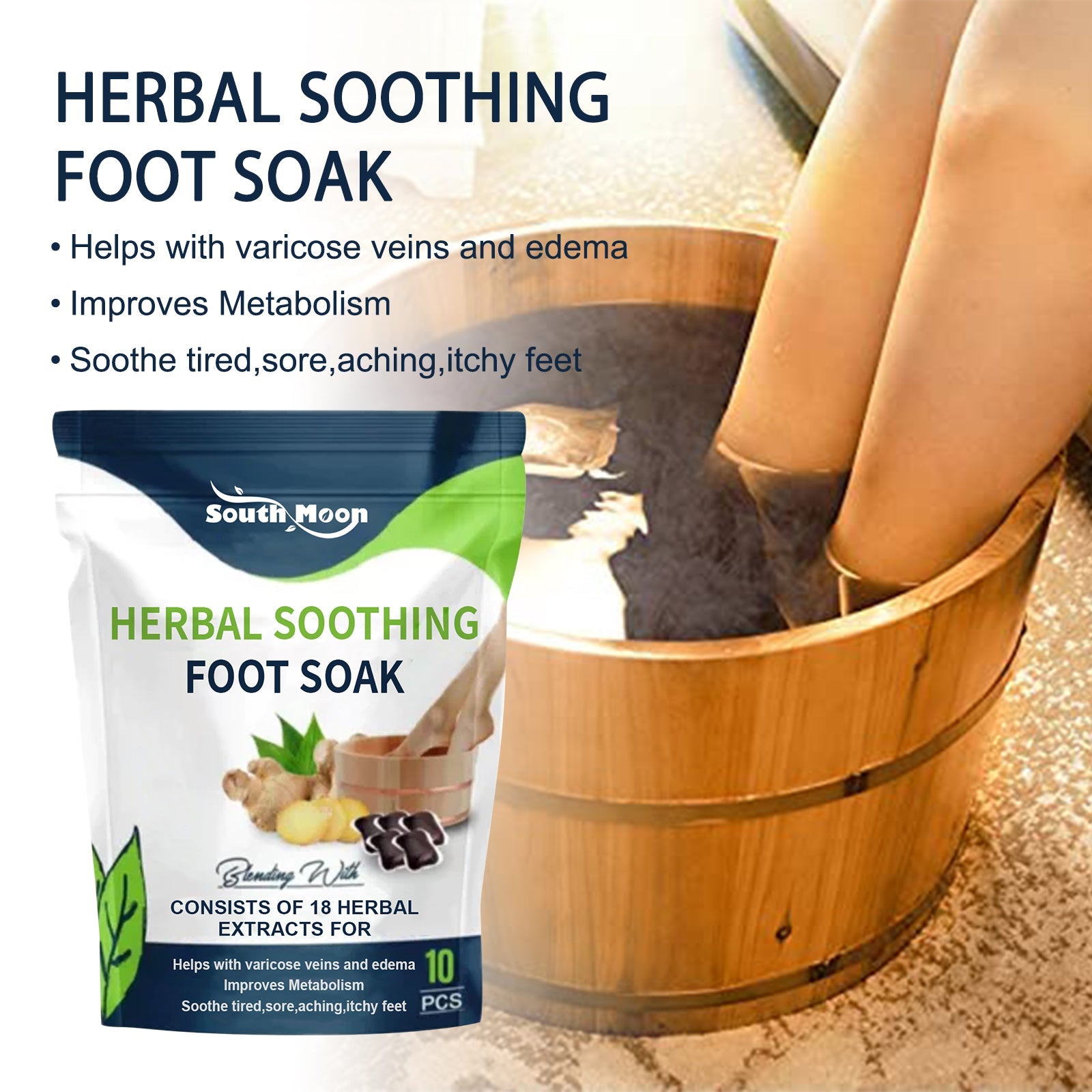 Herbal Soothing Foot Soak, Vein Repair To Relieve Body Fatigue Body Shaping Bead Foot Bath Kit