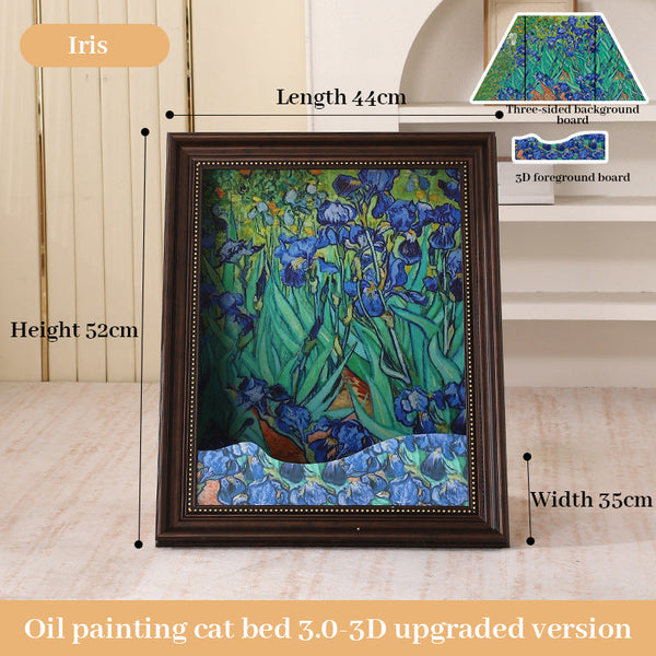 3D Mona Lisa Cat Scratcher with Removable Oil Painting Frame