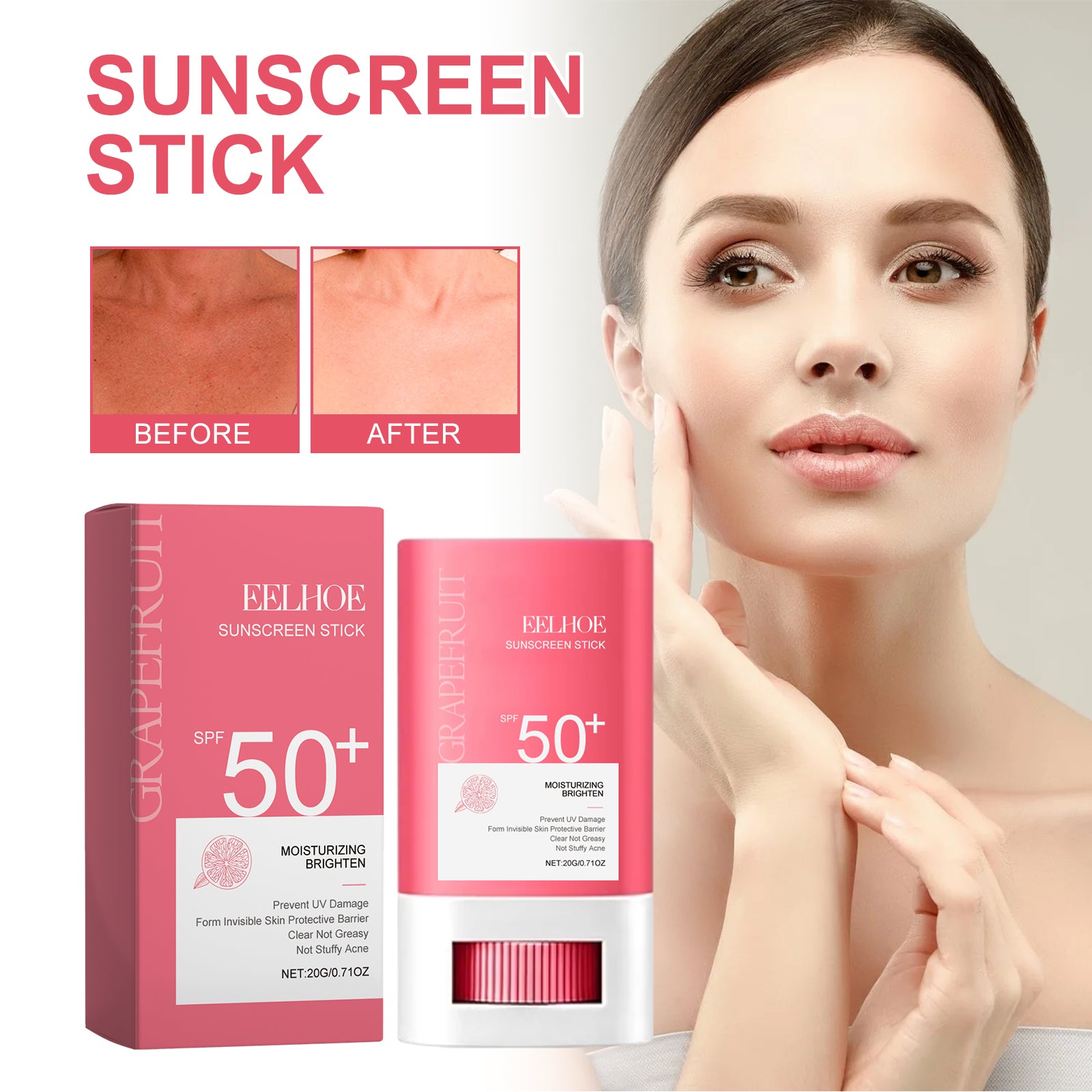 Grapefruit UV Protection Cream, Resist Outdoor UV Isolation Moisturize Anti-Sweat Refreshing Beauty
