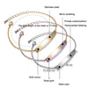 Stainless steel personalized engraved three color curved bracelet simple and personalized women's bracelet