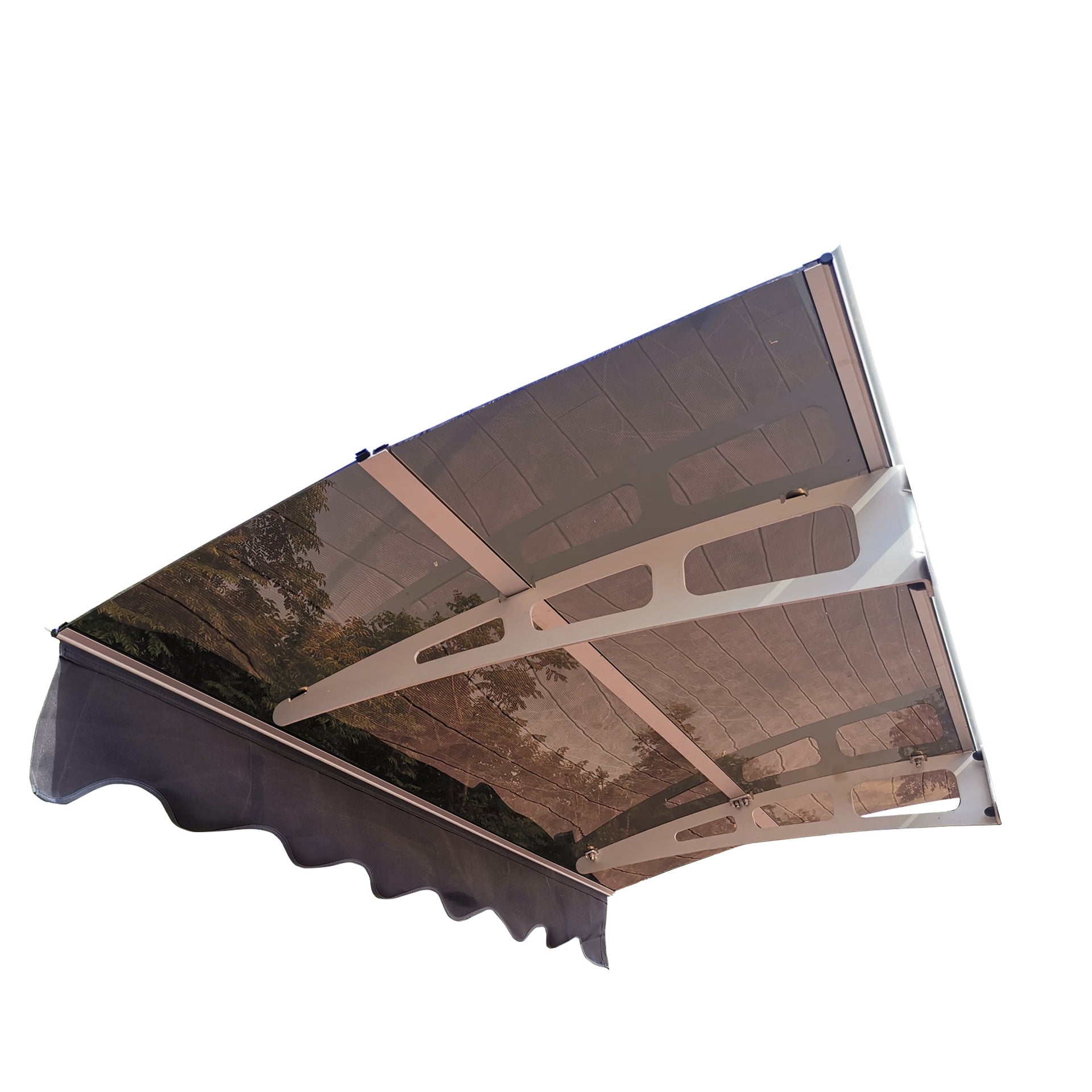 DA5934W Series Door Window Awning Canopy Made of 0.137 Inch Thick Crystal Solid Polycarbonate Sheet in size of 59
