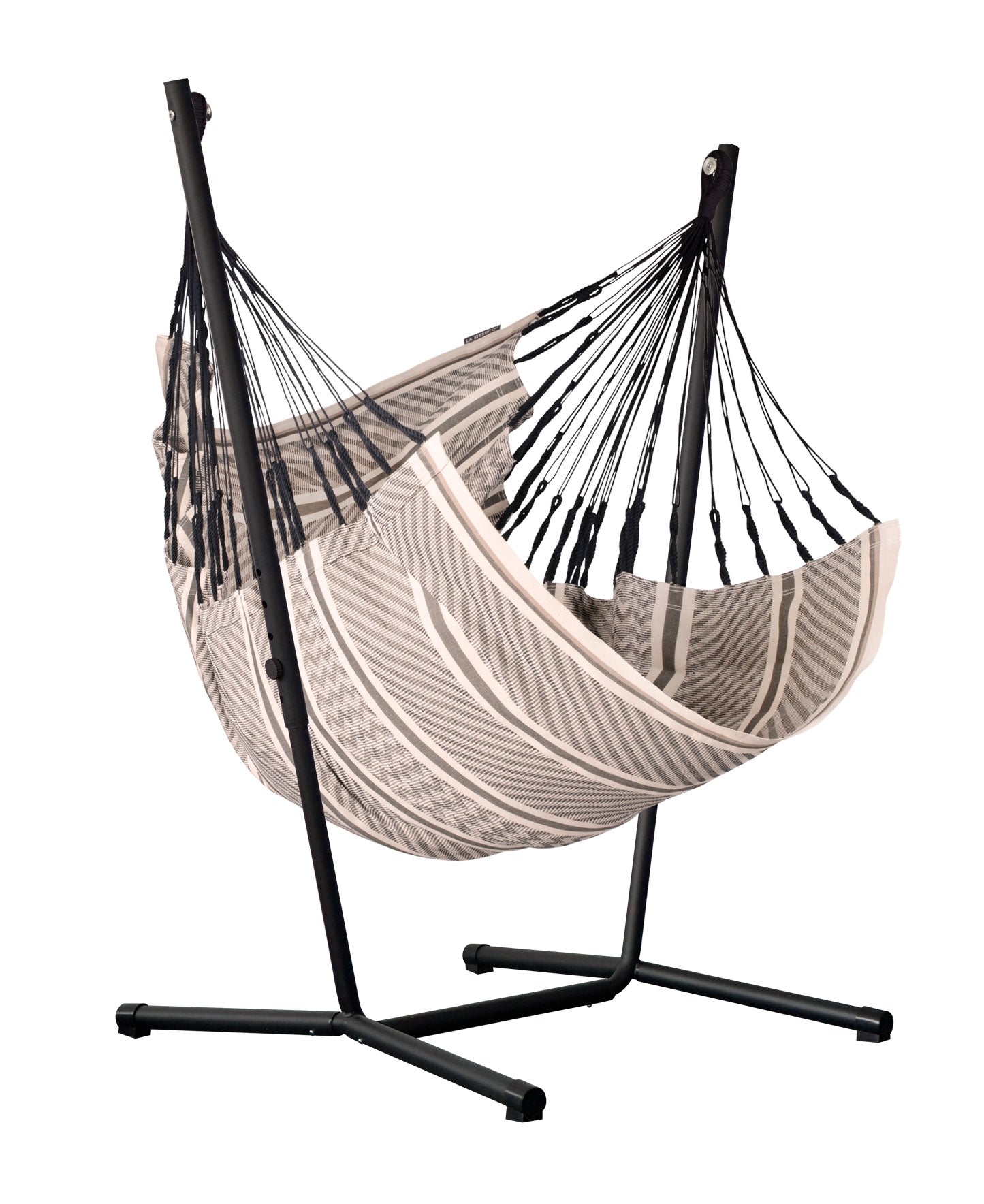 Fiji Organic Zebra – Organic Cotton Comfort Size Hammock Chair with Galvanized Steel Stand