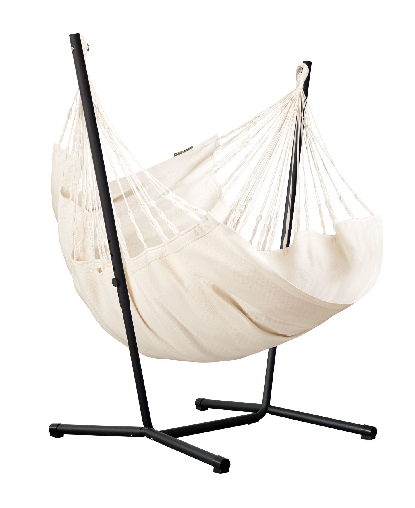 Fiji Organic Latte – Organic Cotton Comfort Size Hammock Chair with Galvanized Steel Stand