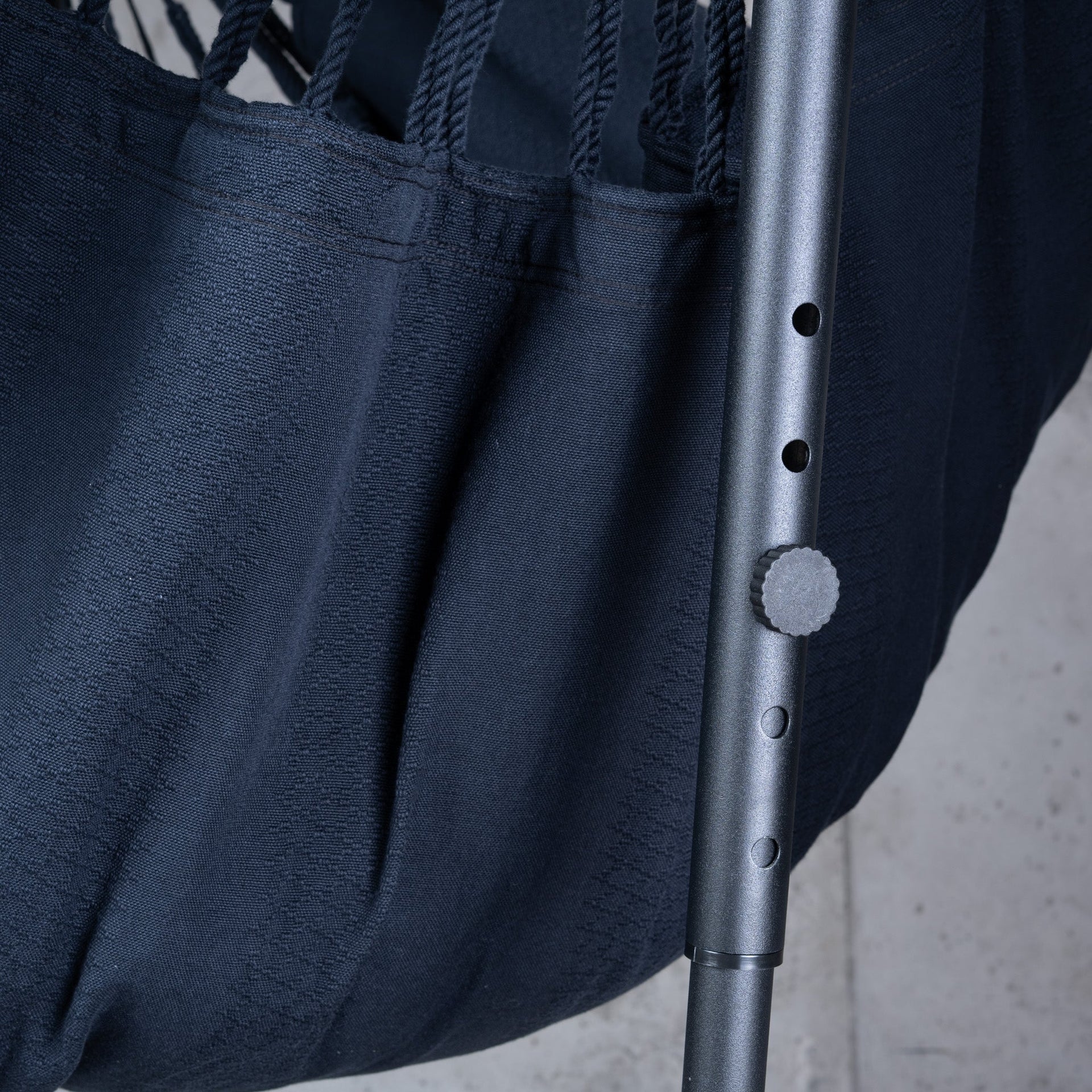 Fiji Organic Onyx – Organic Cotton Comfort Size Hammock Chair with Galvanized Steel Stand