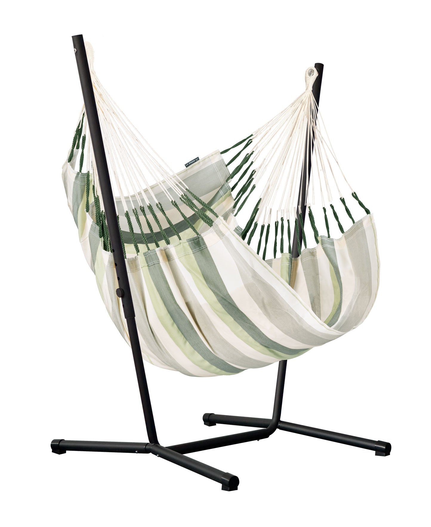 Fiji Outdoor Cedar – Weather-Resistant Comfort Size Hammock Chair with Galvanized Steel Stand