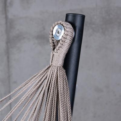 Fiji Outdoor Almond – Weather-Resistant Comfort Size Hammock Chair with Galvanized Steel Stand