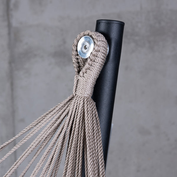 Fiji Outdoor Almond – Weather-Resistant Comfort Size Hammock Chair with Galvanized Steel Stand