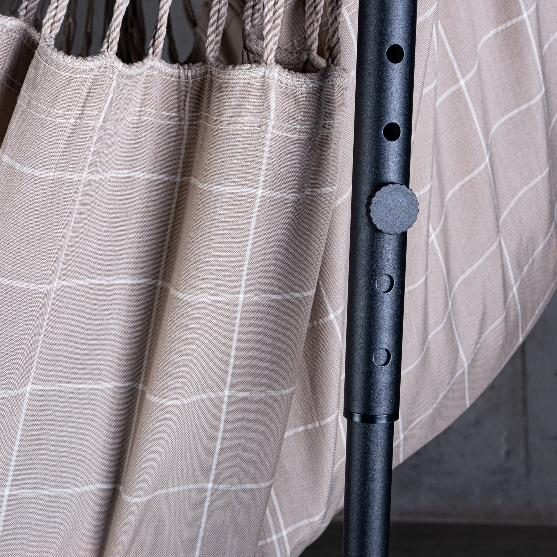 Fiji Outdoor Almond – Weather-Resistant Comfort Size Hammock Chair with Galvanized Steel Stand