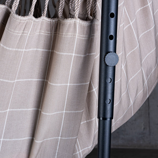 Fiji Outdoor Almond – Weather-Resistant Comfort Size Hammock Chair with Galvanized Steel Stand