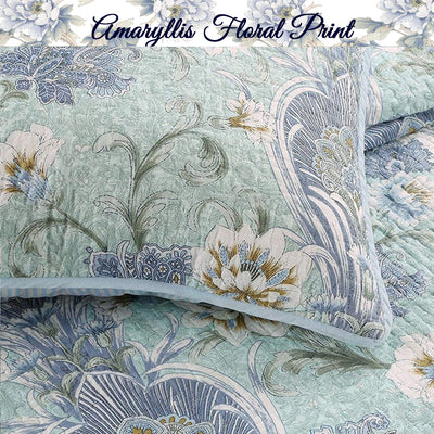 Porcelain Vase Cotton 3-Piece Reversible Quilt Bedding Set