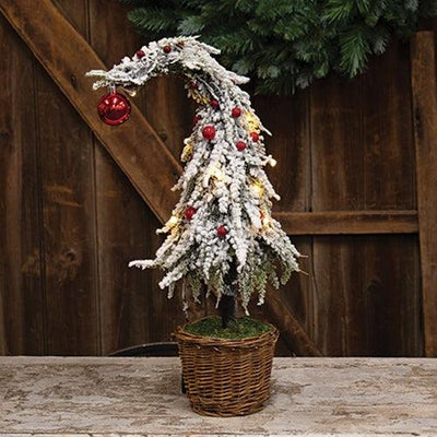 Small Curly Christmas Tree with LED Lights