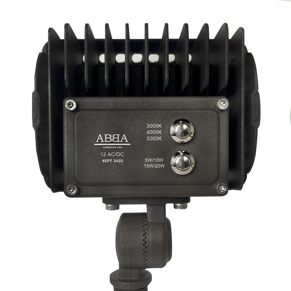 FLACCT20 12V Low Voltage Adjustable CCT and Wattage 5W-20W Integrated LED Landscape Lighting Outdoor Floodlight