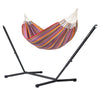 Nautico Anthracite Colombia Flowers - Organic Cotton Kingsize Hammock with Powder Coated Steel Stand