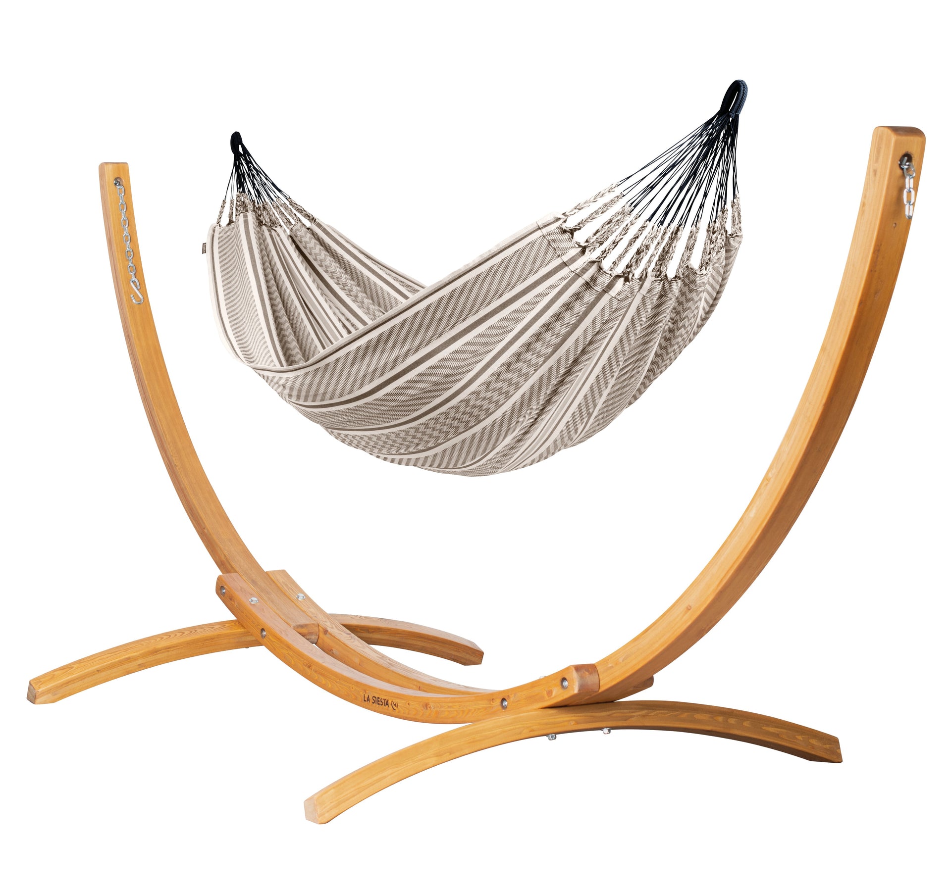 Elipso Colombia Zebra - Organic Cotton Double Hammock with FSC® certified Larch Stand LA SIESTA