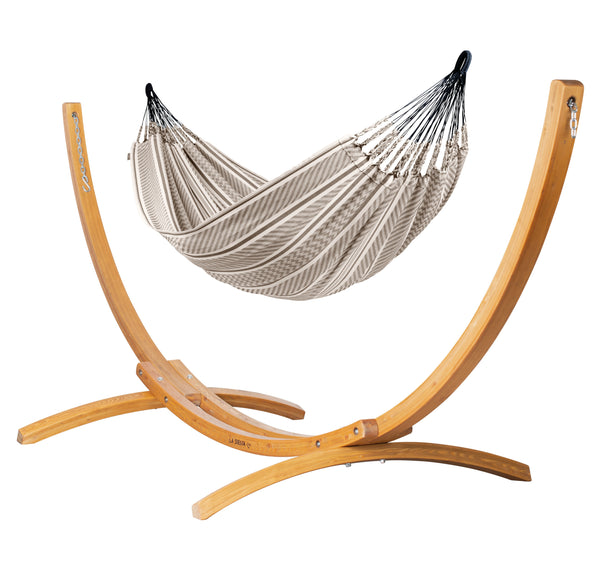Elipso Colombia Zebra - Organic Cotton Double Hammock with FSC® certified Larch Stand LA SIESTA