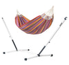 Nautico Cool Grey Colombia Flowers - Organic Cotton Kingsize Hammock with Powder Coated Steel Stand