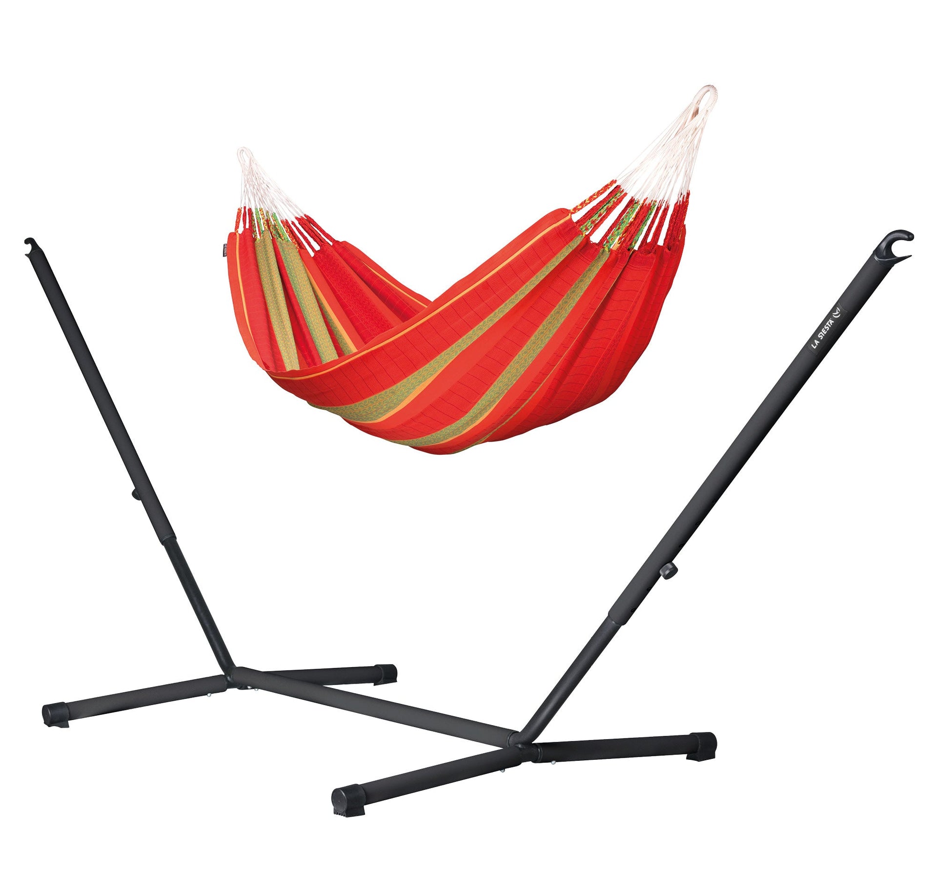 Nautico Anthracite Colombia Chilli - Organic Cotton Kingsize Hammock with Powder Coated Steel Stand
