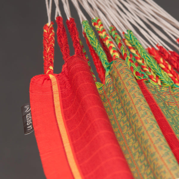 Nautico Cool Grey Colombia Chilli - Organic Cotton Kingsize Hammock with Powder Coated Steel Stand