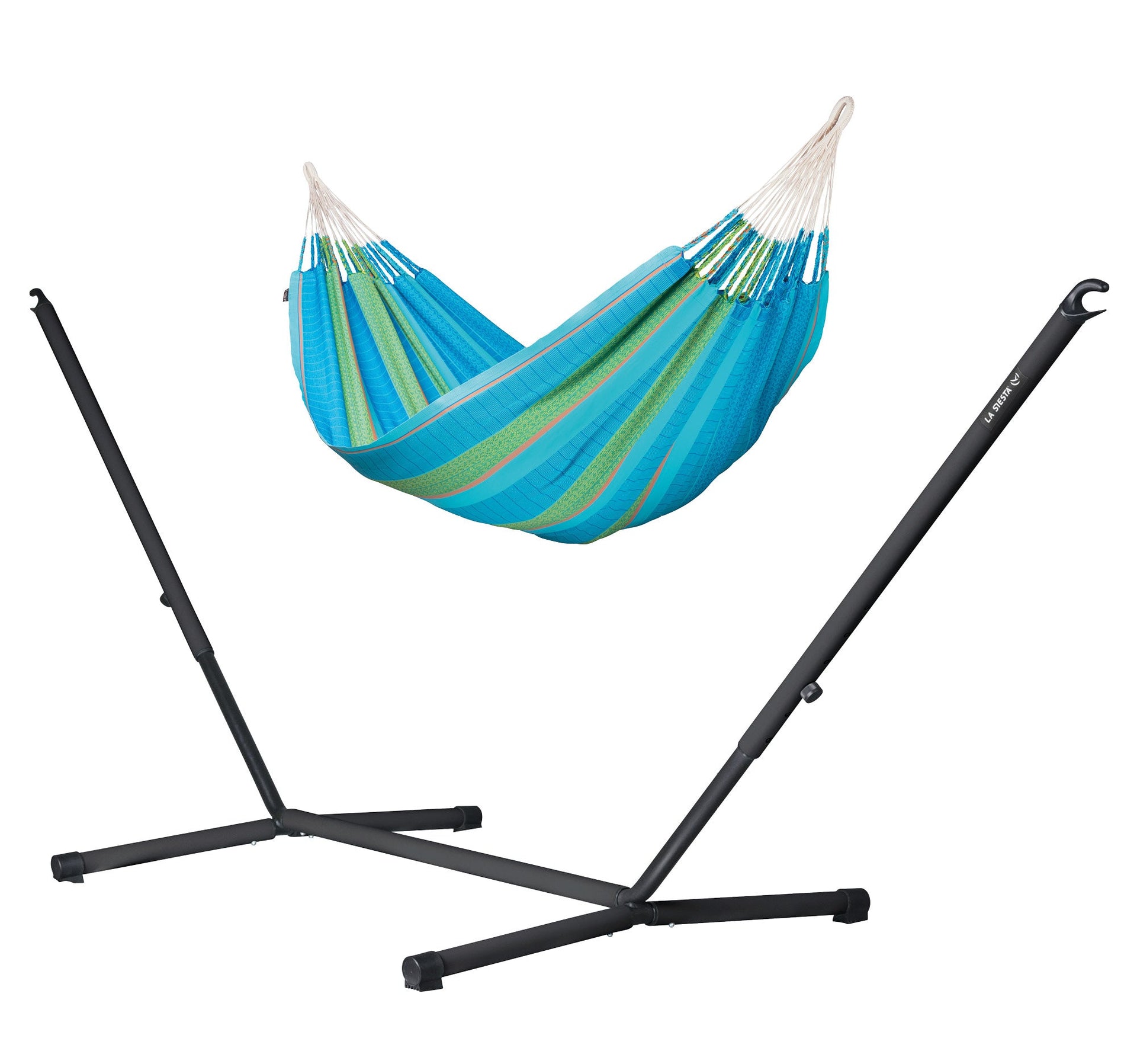 Nautico Anthracite Colombia Curaçao - Organic Cotton Kingsize Hammock with Powder Coated Steel Stand